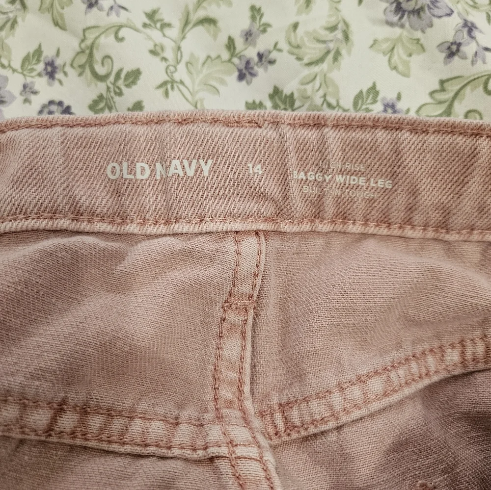 ✨Special Deals✨Old Navy Y2K High Rise Pink Baggy Wide-Leg Jeans Girls Size 14 - Picture 3 of 5